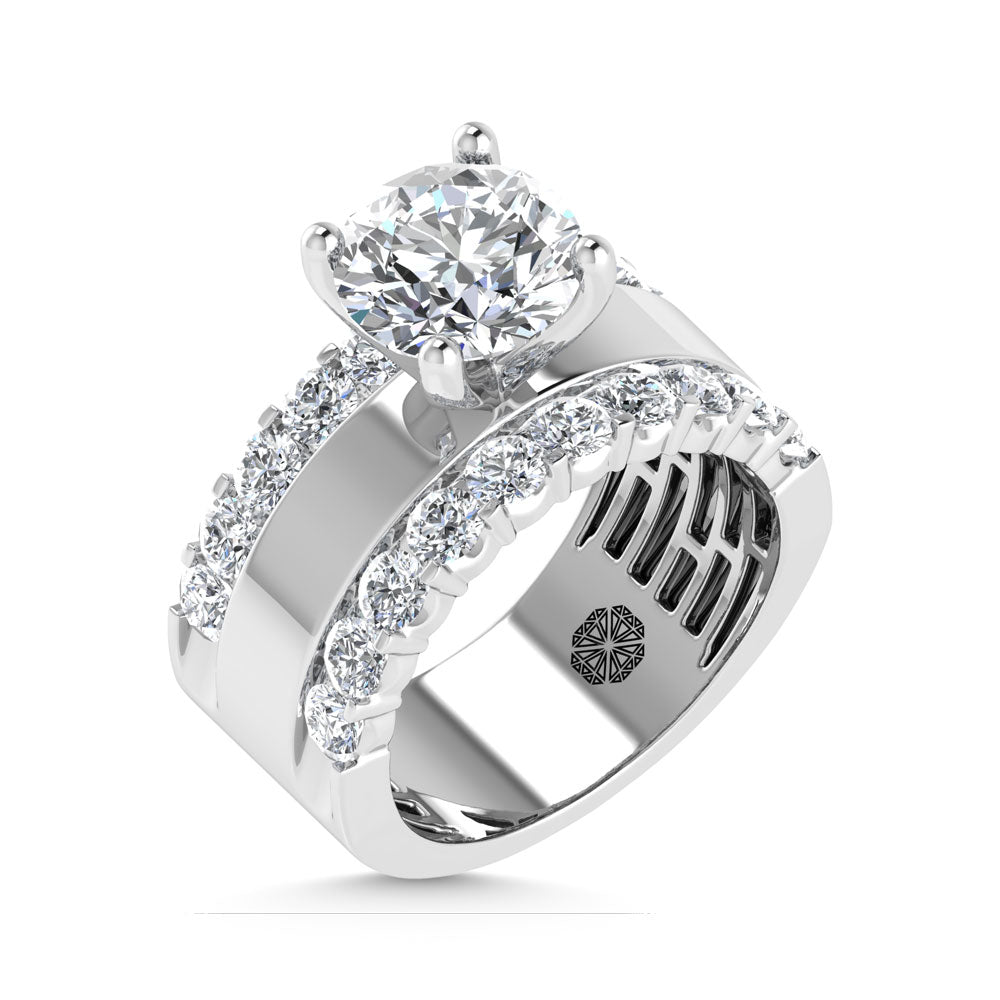 14K White Gold 3 1/2 Ct.Tw. Labgrown Diamond Round Shape Engagement Ring (IGI CERTIFIED CENTER)