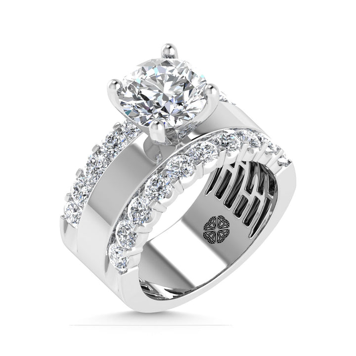 14K White Gold 3 1/2 Ct.Tw. Labgrown Diamond Round Shape Engagement Ring (IGI CERTIFIED CENTER)