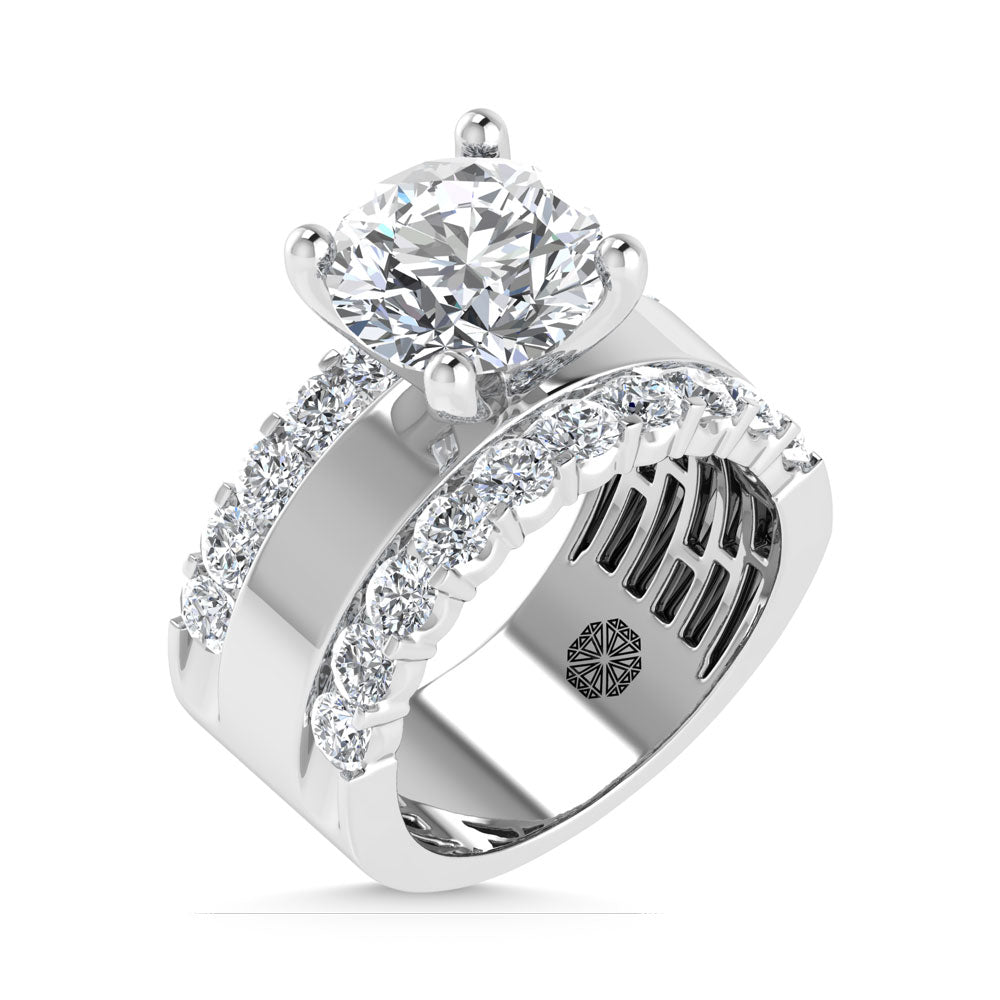 14K White Gold 4 1/2 Ct.Tw. Labgrown Diamond Round Shape Engagement Ring (IGI CERTIFIED CENTER)