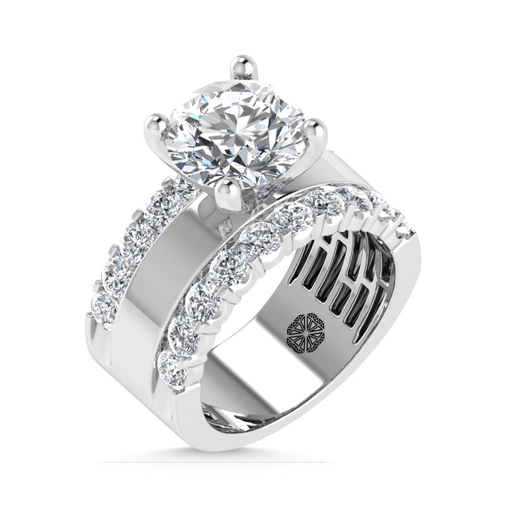 14K White Gold 4 1/2 Ct.Tw. Labgrown Diamond Round Shape Engagement Ring (IGI CERTIFIED CENTER)
