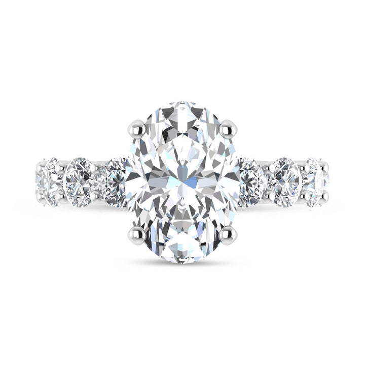 14K White Gold 8 Ct.Tw. Labgrown Diamond Engagement Ring