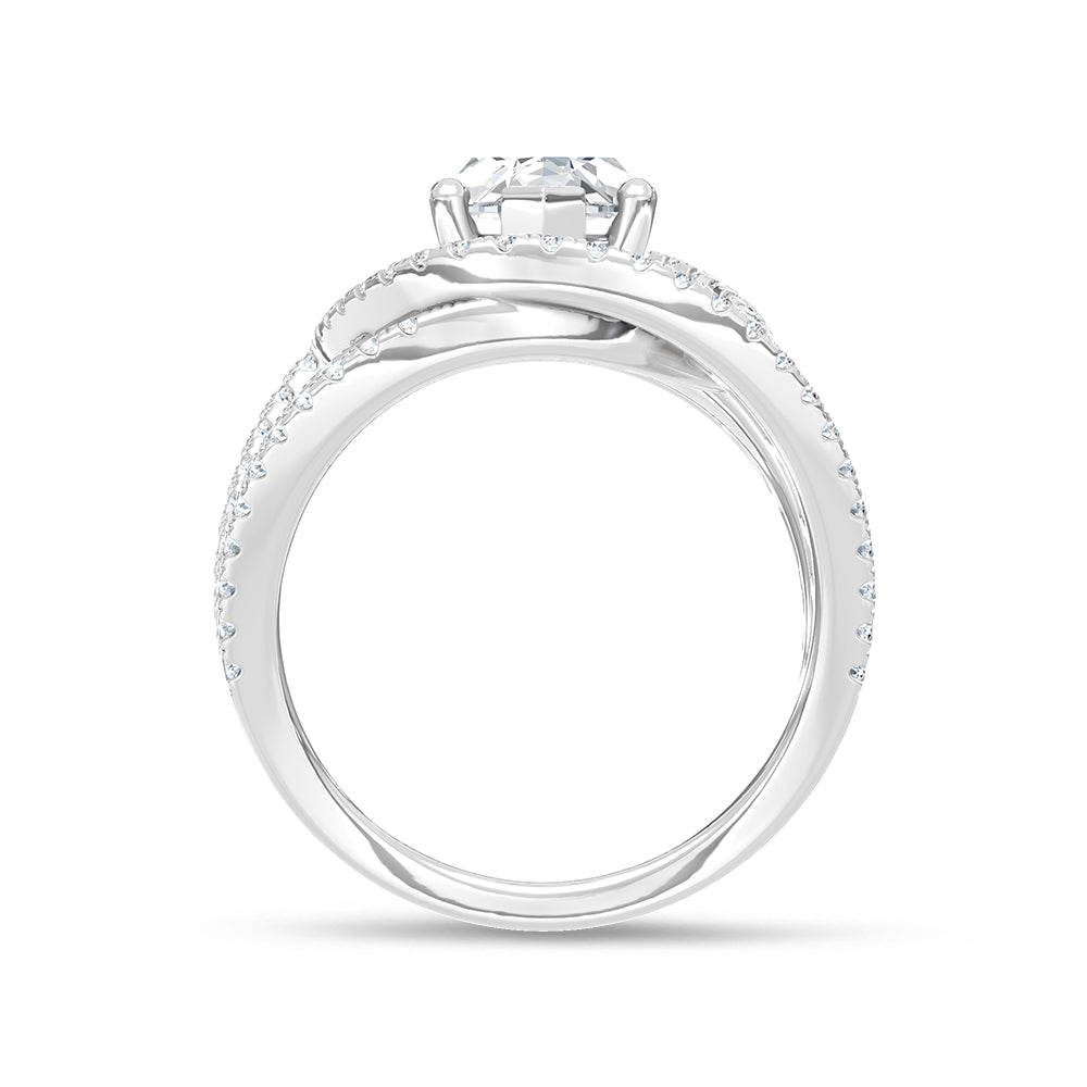 14K White Gold Lab Grown Diamond 4 Ct.Tw. Engagement Ring (Center 2ct Oval)