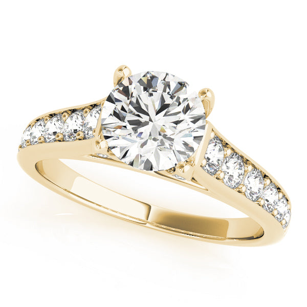 Single Row Diamond Engagement Ring