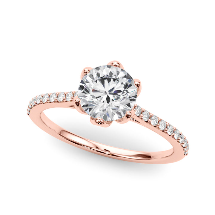 Single Row Diamond Engagement Ring