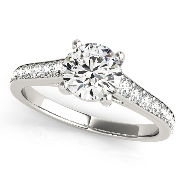 Single Row Diamond Engagement Ring